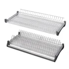 kitchen cabinet 2 layer hanging Iron dish rack holder