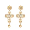 ed01706c Gold Plated Cross Drop Earring Dangle Earrings Canada Wholesale