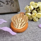 Natural wooden kids small pocket mini goat hair brush,baby hair brush and comb set
