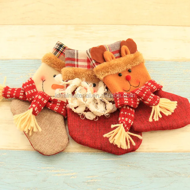 christmas stocking funny plain dyed red christmas decorative