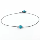 Wholesale Fashion Braided Simple Minimalist Jewelry Handmade Pearl Turquoise Stone Bead Necklace