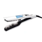 PRITECH Professional Electric LCD Display Straightening Comb Steam Hair Straightener Brush