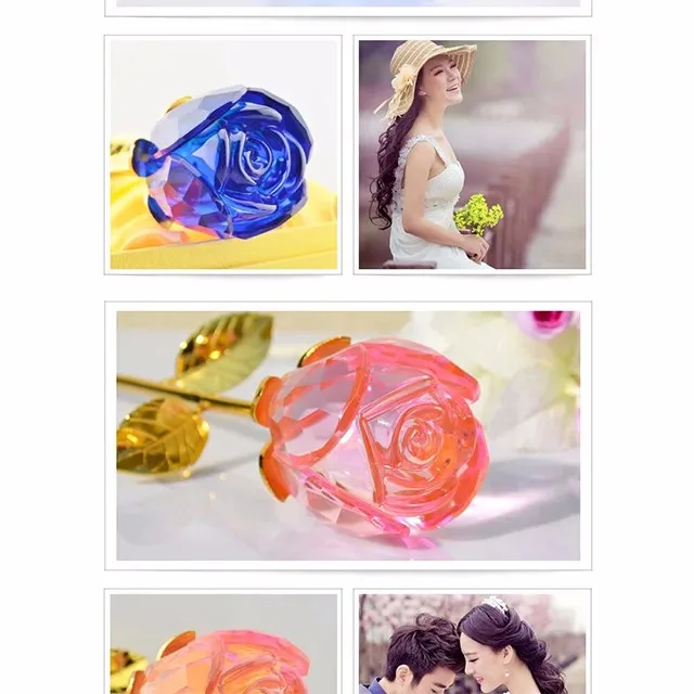 romantic artificial crystal rose flowers valentines day gift