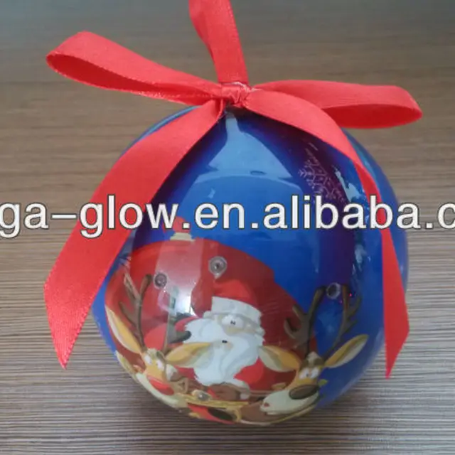 decoration,flashing christmas santa ball for promotion gift