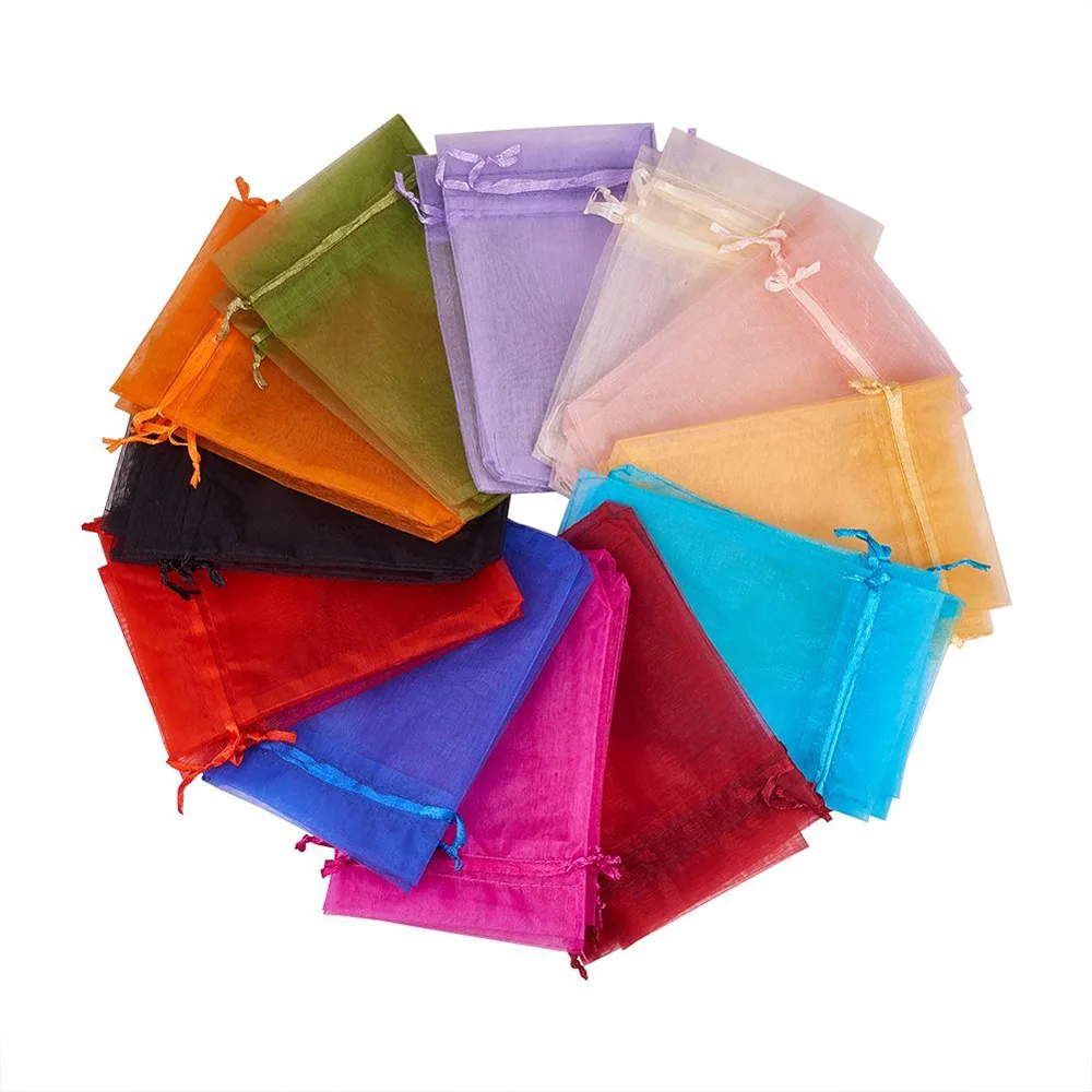 drawstring yarn bag/polyester organza bag pouch