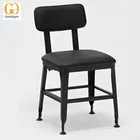 Metal cafe lyon dining chairs with wooden or PVC cushion seat, modern coffee shop lyon chair