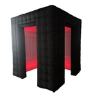 インフレータブル Led 照明ビジネスキューブのための売却ポータブル黒エンクロージャウェディングフォトブース
