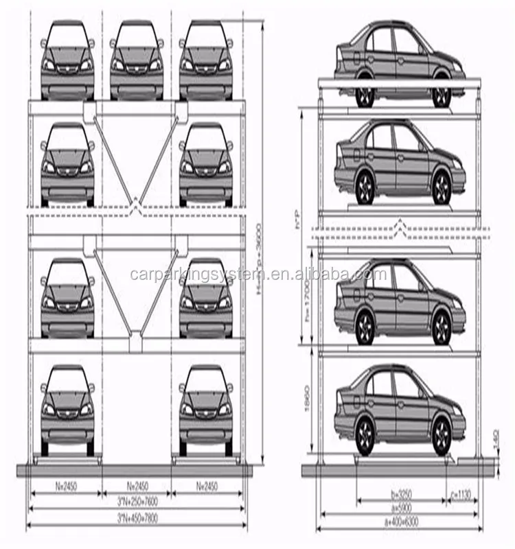 auto parking system multi-level puzzle car storage vehicle parking lift system