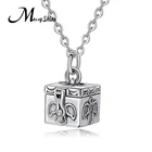 925 Sterling silver Cross message prayer box Square Locket necklace pendant