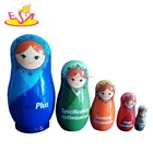 Russian custom wooden nesting doll for kids W06D038