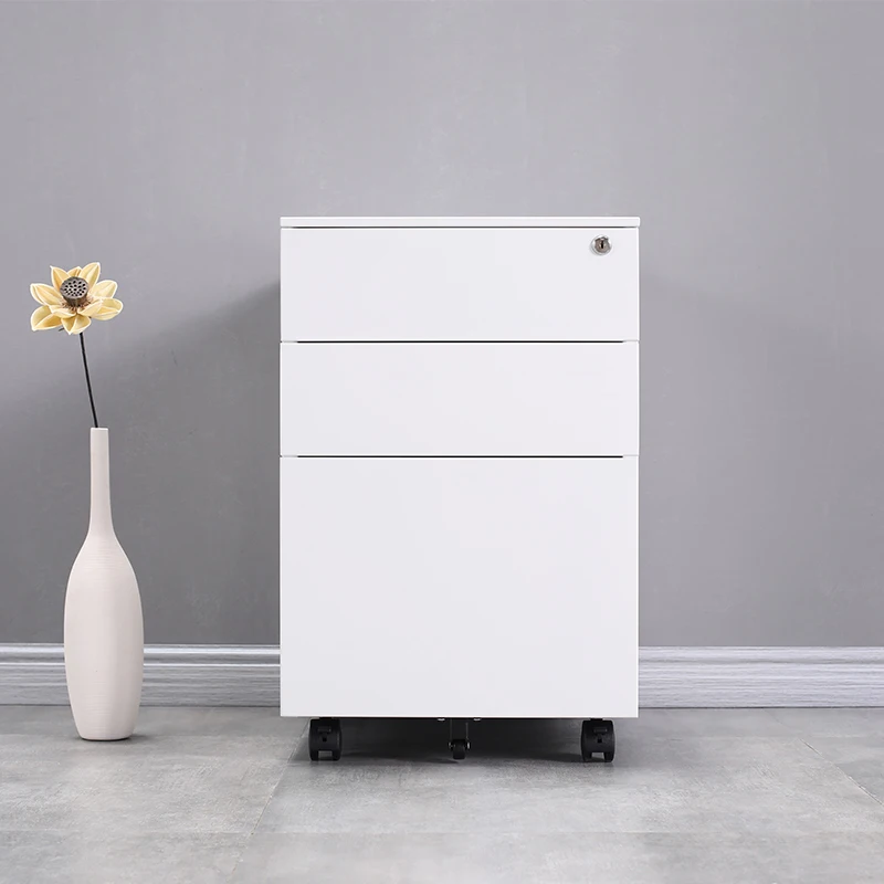 Luoyang Office Equipment Metal White 3 Drawer Vertical Mobile