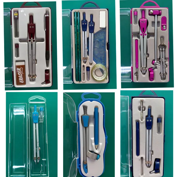 China Factory Low Price High Quality Metal Math Compasses Set With One Pencil in Plastic case