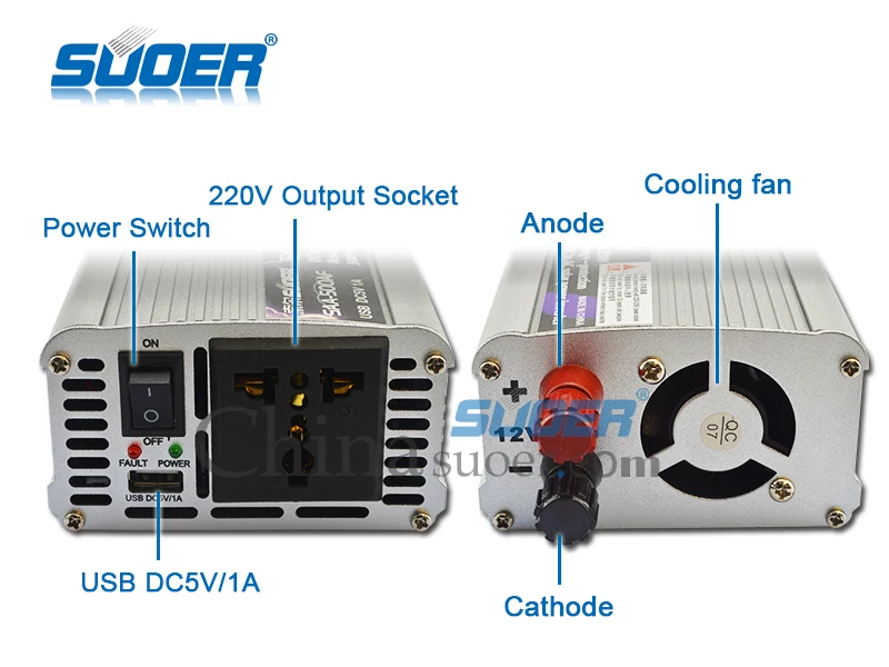  Suoer Low Price Solar Inverter 12v 220v 500W Power Inverter with CE ROHS  