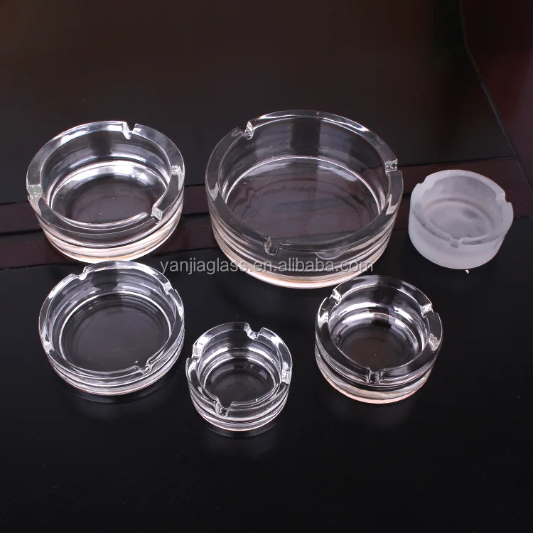 wholesale clear round ashtrays five size glass ashray household