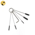 Hot Sale Bamboo And Stainless Steel Reusable Twisted Handle 6pcs Acrylic Curved Drinking Set Glass Straw Clean Brush