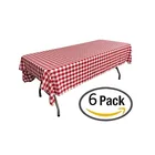 Rectangular Heavy Duty Table Cover Red And White Checkered Design Premium Plastic Tablecloth Plastic Table Cover