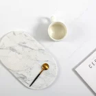 New Design Durable Elegant Natural Stone Marble Dessert Plate Dining Plate