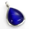 dark blue water drop shape cat eye stone pendant