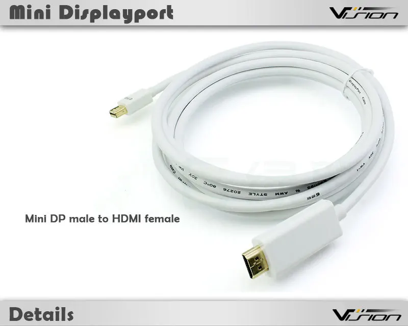 2m 2160p Mini DP to HDMI adapter cable - ANKUX.COM