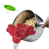 Fits all Pots and Bowls Dishwasher Safe Colander Silicone Clip On Strainers With 2 Clip