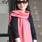 Plain Soft Cashmere Yarn Dyed Knit Cut & Sew Long Square Custom Lady Scarf