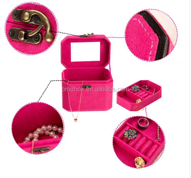 birthday gift multicolor faux velvet crystal jewelry gift box