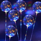 Birthday Party Air Confetti Balloon Helium Transparent Led Latex Balloon Sticks Stand Decoration Light