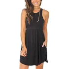 MANULENA racerback sleeveless beautiful black casual women dress