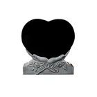 Wholesale Black Granite Heart Shaped Western Grave Headstones