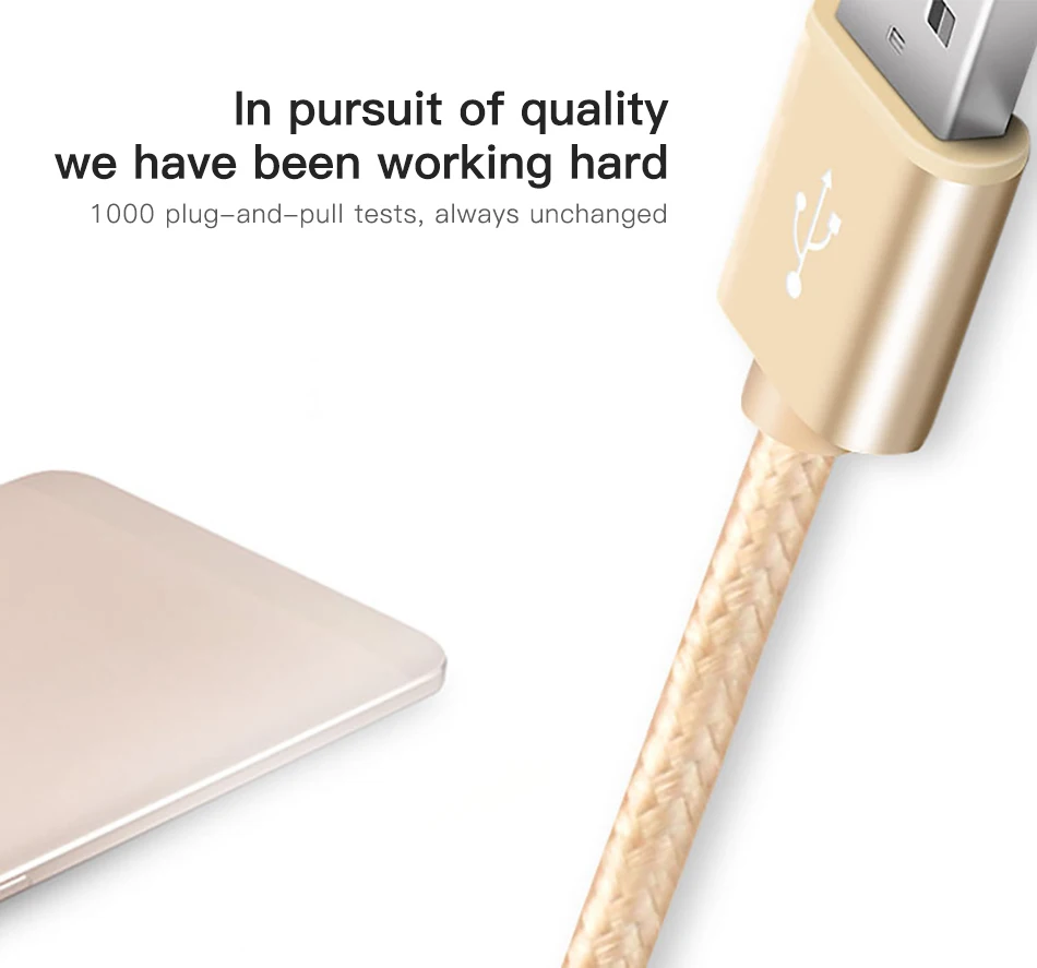 1M 2.2A Nylon Braided USB Charging Data Cable For IOS Android Type c 8 Pin Fast Charge Cables - ANKUX.COM