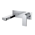 UK wall mounted concealed lav conceal solid zinc handle wash basin faucet mixer tap chrome