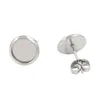 Inner Dia 8mm 10mm 12mm Stainless Steel Stud Earrings Back Cabochon Cameo Blank Base Tray for Jewelry Making