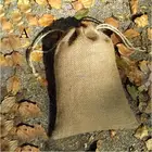 100% Natural Jute Bags drawstring , Gift Burlap Packaging Bags