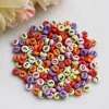 Black Number Colorful Round Flat Individual Letter 4mm Alphabet Beads Wholesale