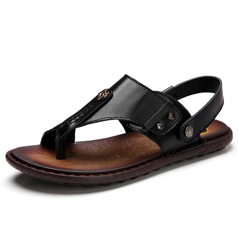 mens leather sandals clearance