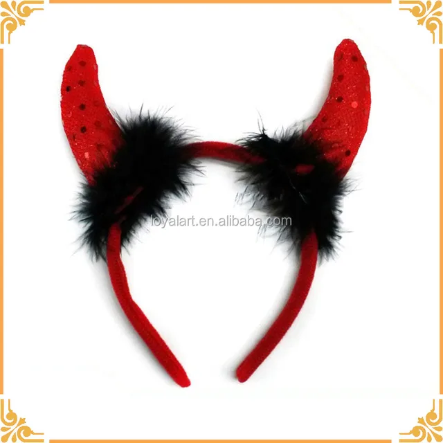 classic red devil horns headband for halloween costume children