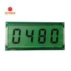 Monochrome 4 digit 7 segment lcd display green backlight