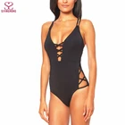Beachwear swimwear girls sexy bikini high waisted one piece swimsuit