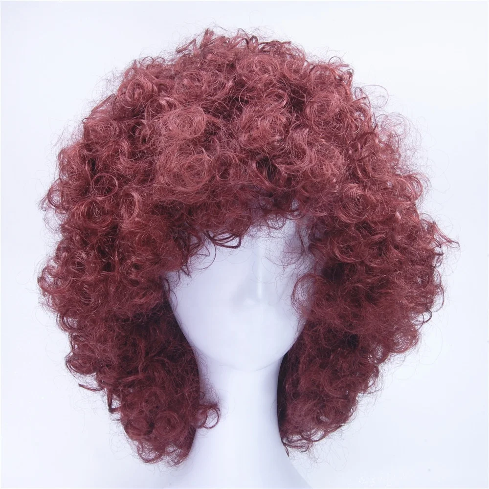 Natural Short Fire Wine Red Mohawk Deep Kinky Curly Bob Full Lace