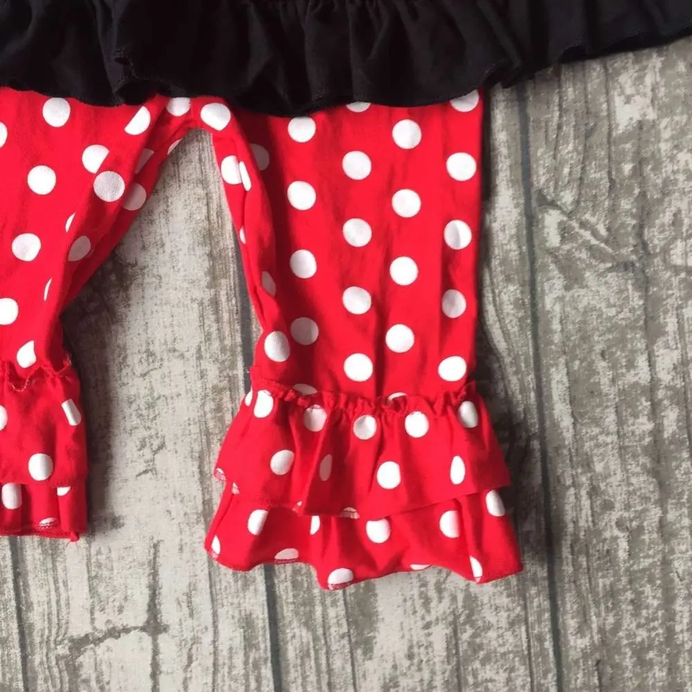 girls summer outfits children back to school clothing girls apple dress with red white polka dot capri pants with accessories