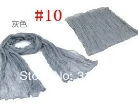JPscarf 9000 Korean wrinkle scarf wild candy -colored transparent elegant silk scarf shawl lots of colors