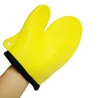 Kitchen accessories water proof silicone rubber oven mitt anti-slip silicone grill glove with cotton