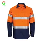 100% polyester two tone reflective orange security shirt