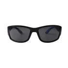 Small Black Frame Sport Sunglasses with Blue Tips glasses