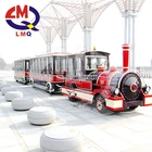 Hot sale outdoor train square kids Santa Claus model happy christmas luxury styling track electric train