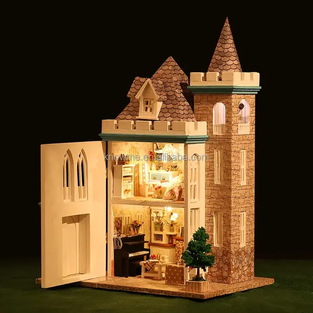 2018 new handmade lovely gifts wooden doll house for children