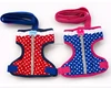 Striped beautiful full body safety white dot harness for dog