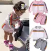 2019 Amazon latest hot sale fashion color stripe adorable girl kids sport cool infant clothes