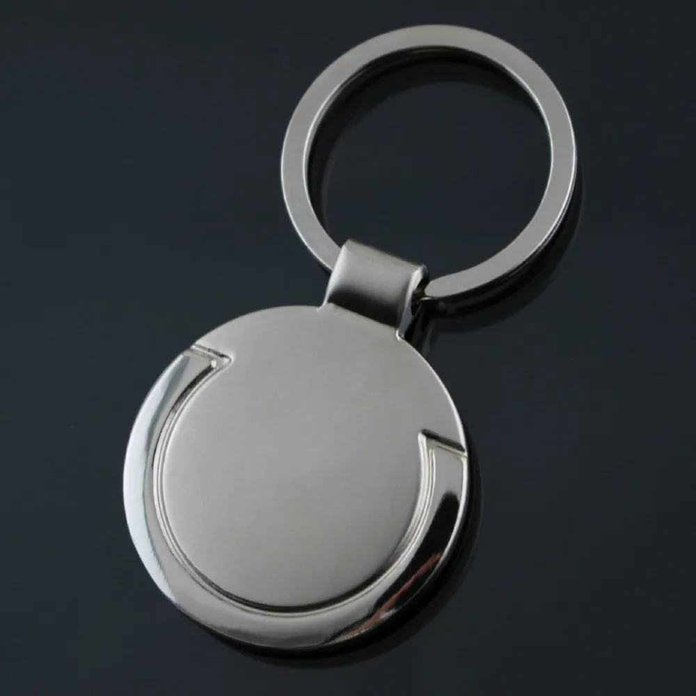 Custom Logo Personalized Round Shape Car Brand Metal Key Chain Ring