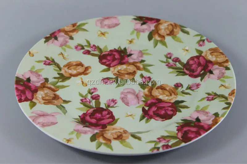 Flower Print Melamine Dinner Plate,Melamine Dish